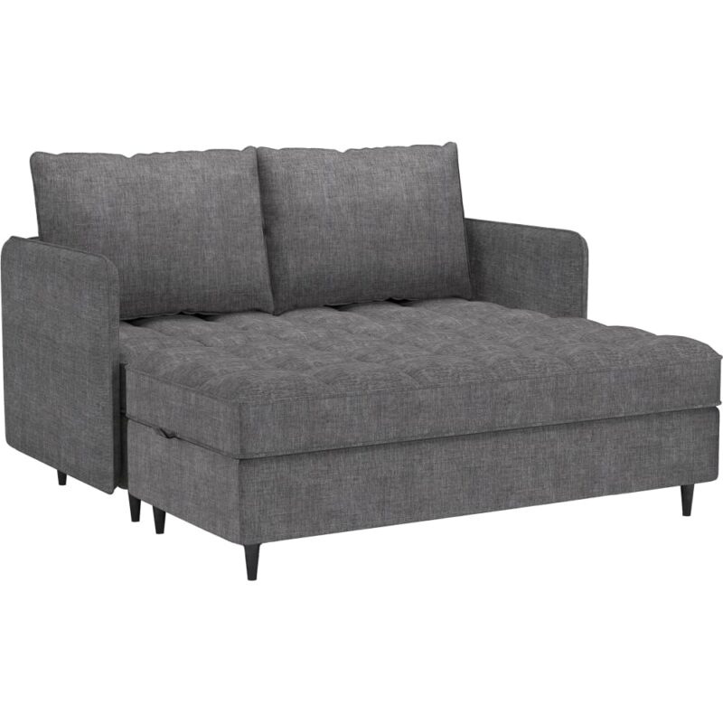 Test Loft24 : canapé 3 places multifonctionnel à méridienne réversible (gris)