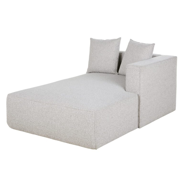 Test Maisons du Monde : méridienne droite gris clair chiné BARNABY