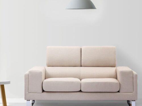 Menzzo BARTH : canapé 2 places moderne et confortable (Beige) - vue détaillée