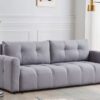 Test Menzzo – Canapé convertible moderne en tissu gris clair