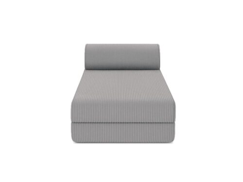 — Méridienne convertible Kimo en velours côtelé (Gris) - CoteCanape.fr