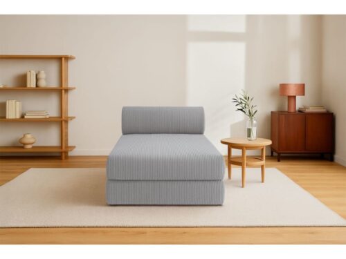 — Méridienne convertible Kimo en velours côtelé (Gris) - vue détaillée