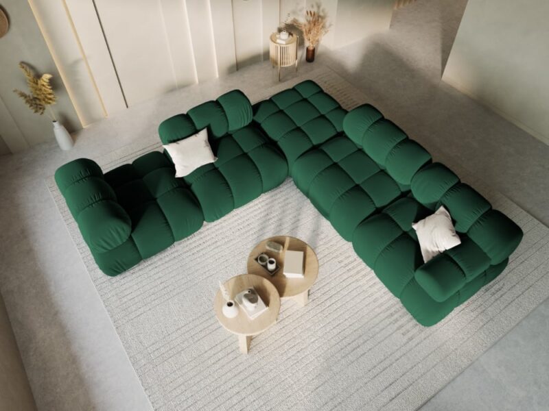 Test Micadoni Home : canapé en velours vert, doux, brillant et robuste