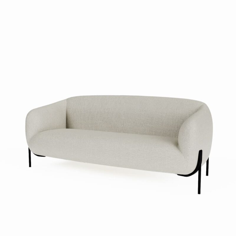 Test – Potiron Paris Joyce : canapé 3 places blanc en tissu chenille