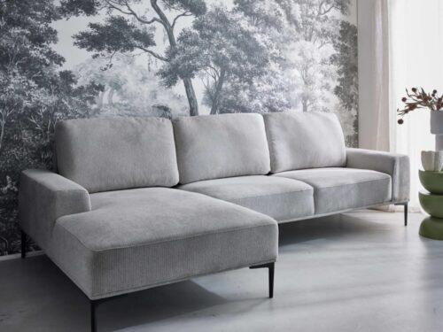 sweeek – canapé d’angle gauche 3 places, pieds métal, confort réglé juste - vue détaillée