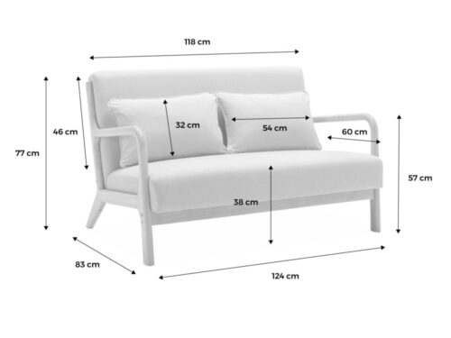 sweeek LORENS Beige : fauteuil et banquette scandinaves, bois arrondi et assise épaisse - vue détaillée