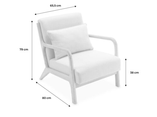 sweeek LORENS : fauteuil et banquette au style scandinave, bois chaleureux et assise épaisse - vue détaillée