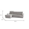 Talamo Italia – Canapé d’angle convertible Sinistra avec rangement (280x180), gris - mise en situation