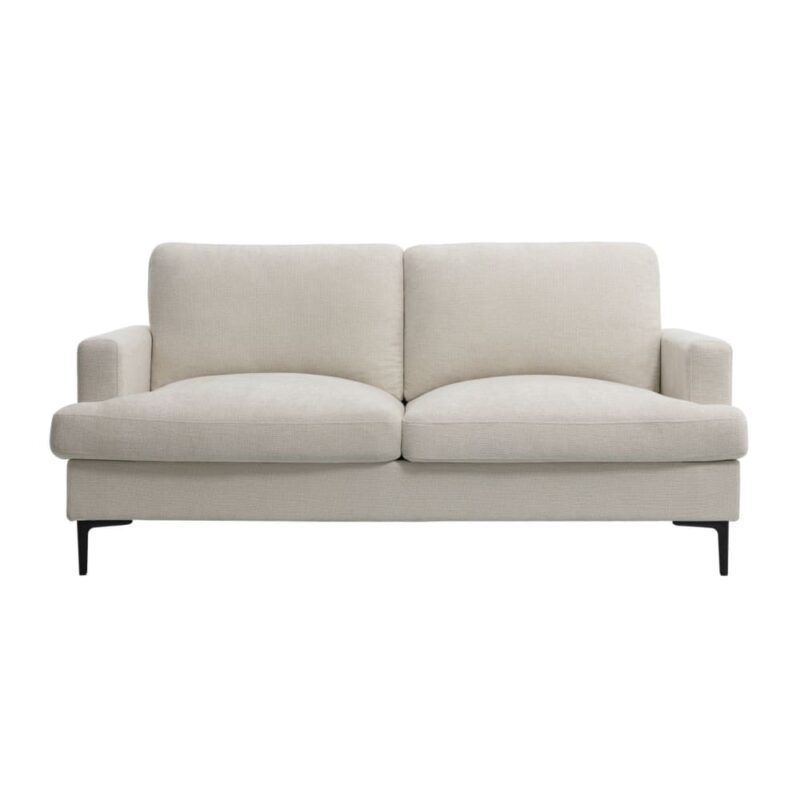 Test Usinestreet TALMA — Canapé droit 3 places en tissu (Beige)