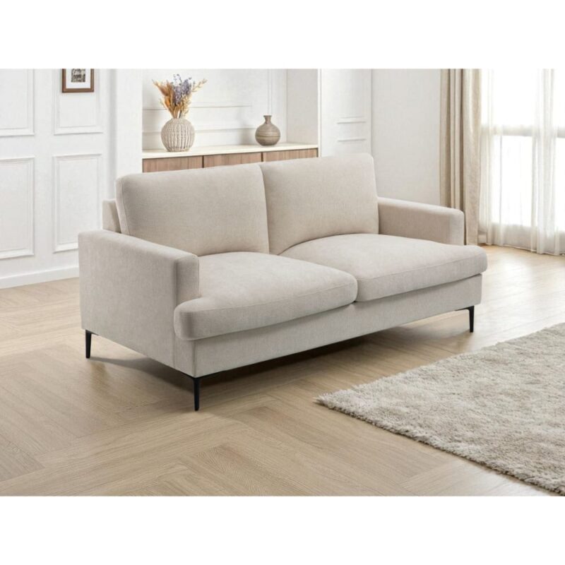 Test Usinestreet TALMA — Canapé droit 3 places en tissu (Beige)