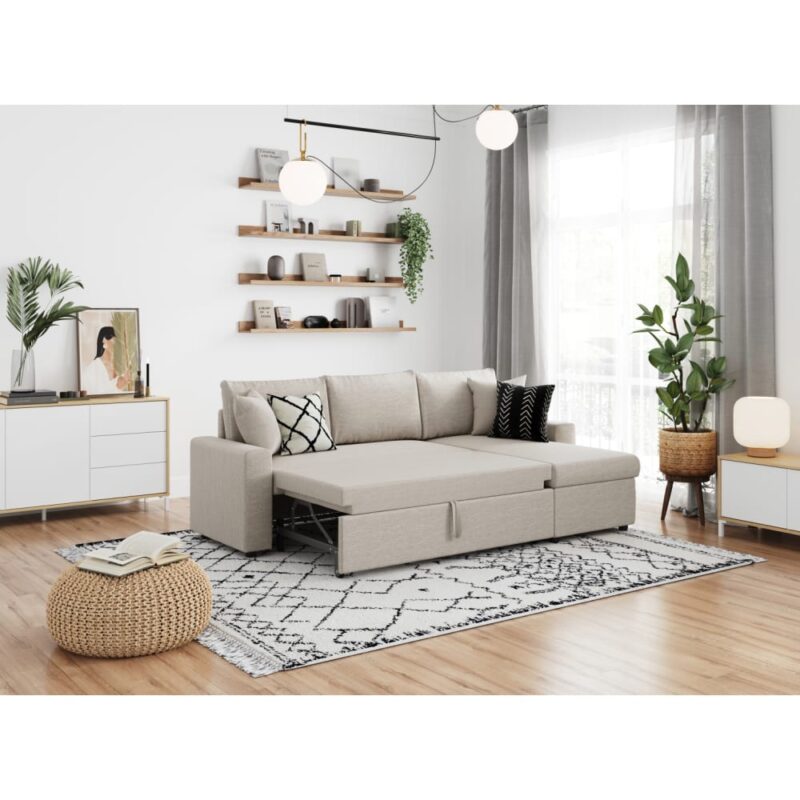 Usinestreet MARIA – Canapé d’angle convertible et réversible, élégant et pratique