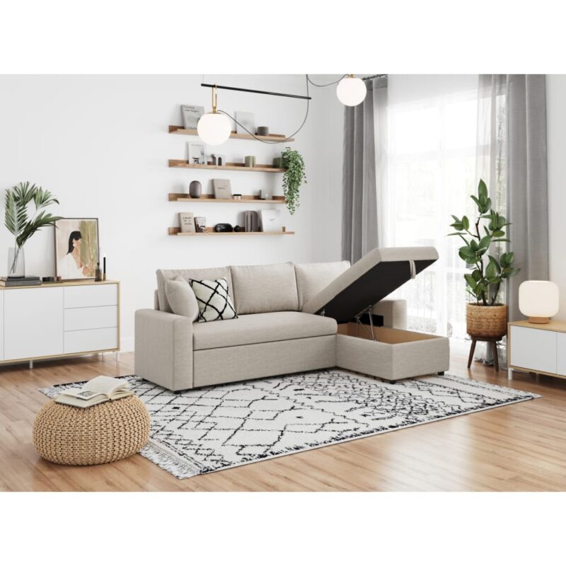 Usinestreet MARIA – Canapé d’angle convertible et réversible, élégant et pratique