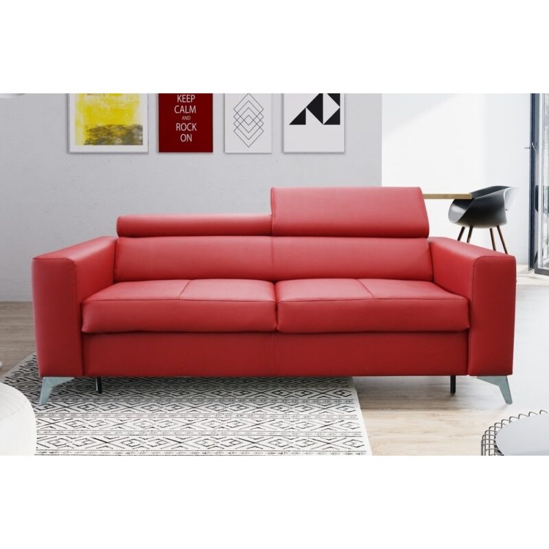 Venesetti Canapé Convertible en Cuir Italien (Rouge) – Test & Avis