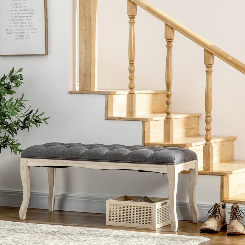 Banquette capitonnée Homcom : l'élégance classique chic à petit prix - vue détaillée