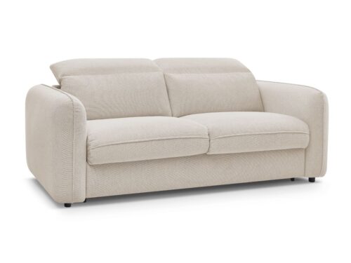 Canapé Achille Bobochic : un convertible express 3 places en tissu chiné beige pour les salons polyvalents - vue détaillée
