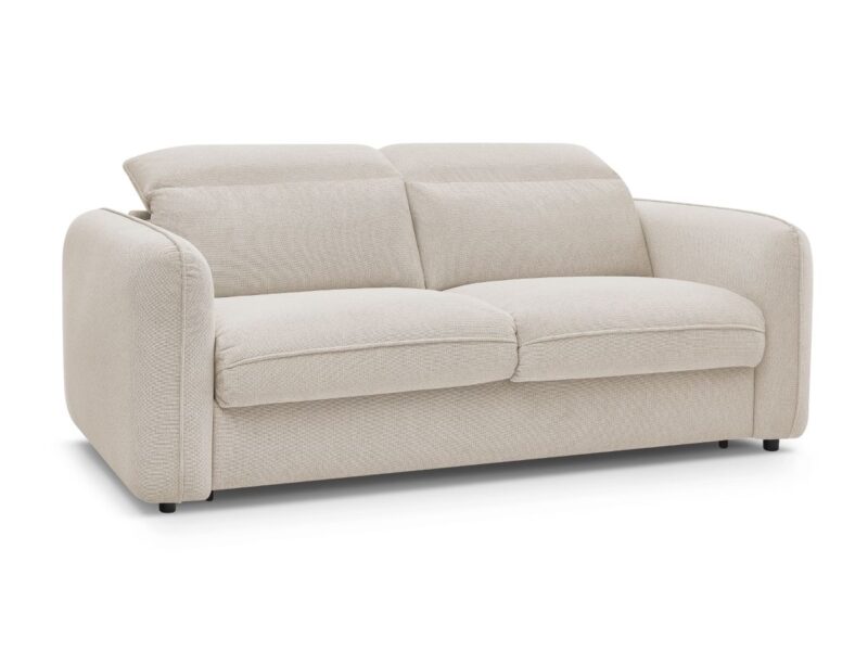 Canapé Achille Bobochic : un convertible express 3 places en tissu chiné beige pour les salons polyvalents - Canapé Bobochic