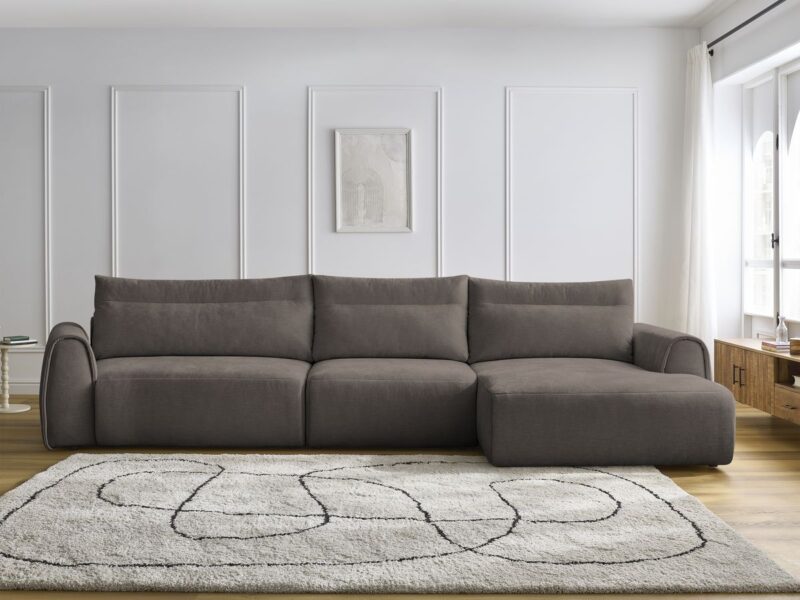 Canapé Aden Bobochic : un grand angle incurvé 4 places qui réinvente le salon convivial - Canapé Bobochic