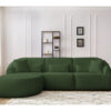 Canapé Alesia Bobochic : un canapé d&rsquo;angle fixe bouclette vert pour un salon organique et cocooning - Canapé Bobochic