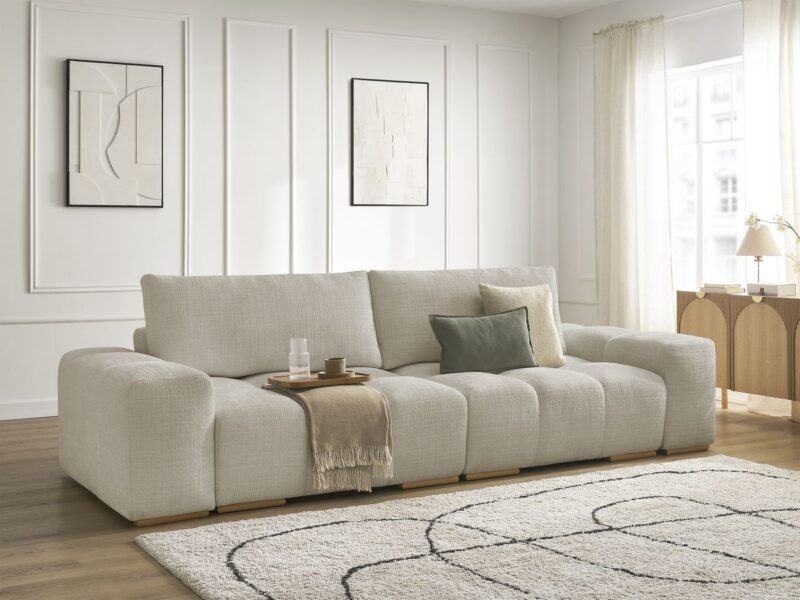 Canapé Anakin Bobochic : un 3 places Xxl en tissu texturé pour les grands salons - Canapé Bobochic