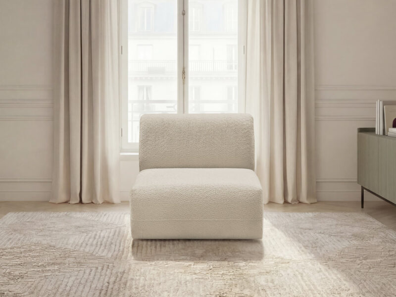Canapé Anda Bobochic : la chauffeuse modulable en chenille beige qui s&rsquo;adapte à tous les plans - Canapé Bobochic