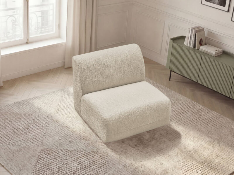 Canapé Anda Bobochic : la chauffeuse modulable en chenille beige qui s&rsquo;adapte à tous les plans - Canapé Bobochic