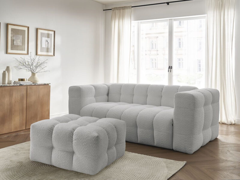 Canapé Cloud Bobochic : Le Nuage Convertible Gris Clair qui Redéfinit le Confort - Canapé Bobochic