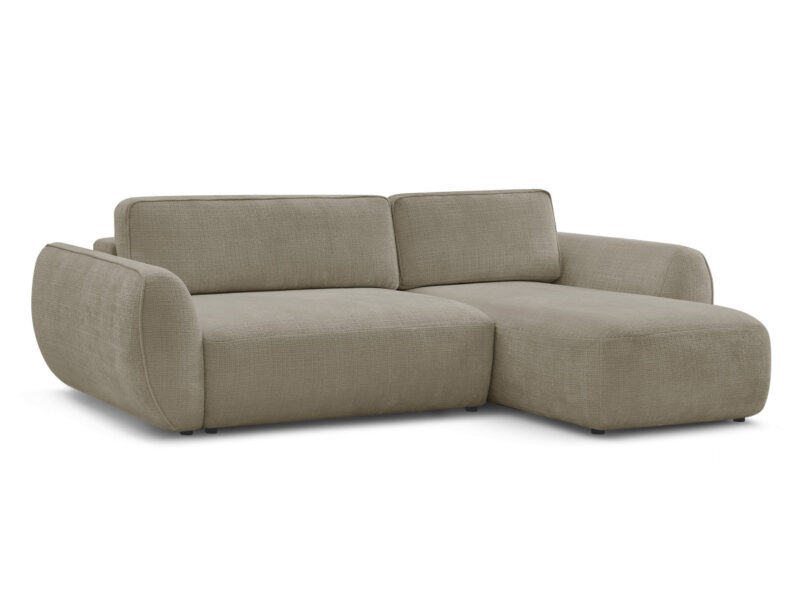 Canapé Denise Bobochic : un angle convertible taupe avec coffre intégré pour les salons qui manquent de rangement - Canapé Bobochic
