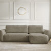 Canapé Denise Bobochic : un angle convertible taupe avec coffre intégré pour les salons qui manquent de rangement - Canapé Bobochic