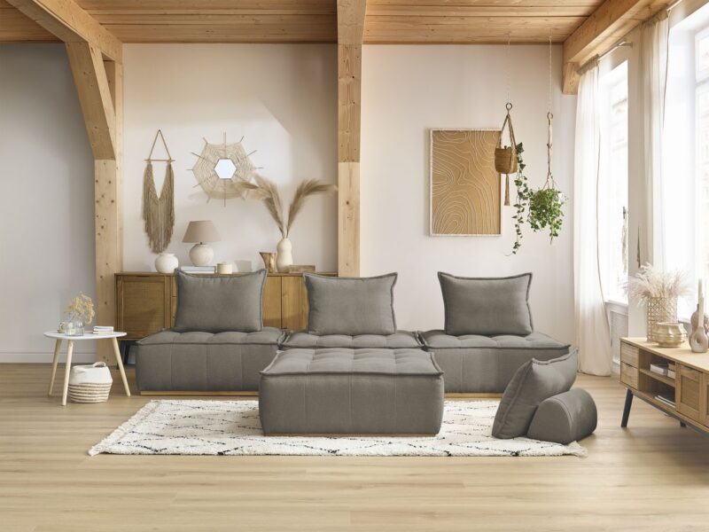 Canapé Elisa Bobochic : un modulable 4 places sans accoudoirs qui réinvente le salon moderne - Canapé Bobochic