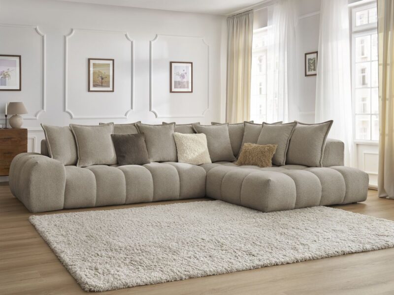 Canapé Everest Bobochic : un angle droit 4 places cosy et matelassé pour les salons familiaux - Canapé Bobochic