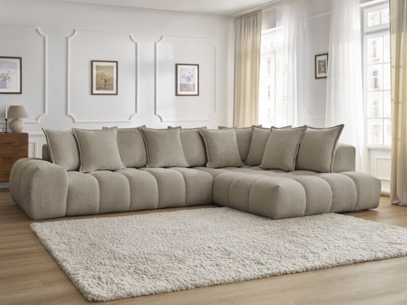 Canapé Everest Bobochic : un angle droit 4 places cosy et matelassé pour les salons familiaux - Canapé Bobochic