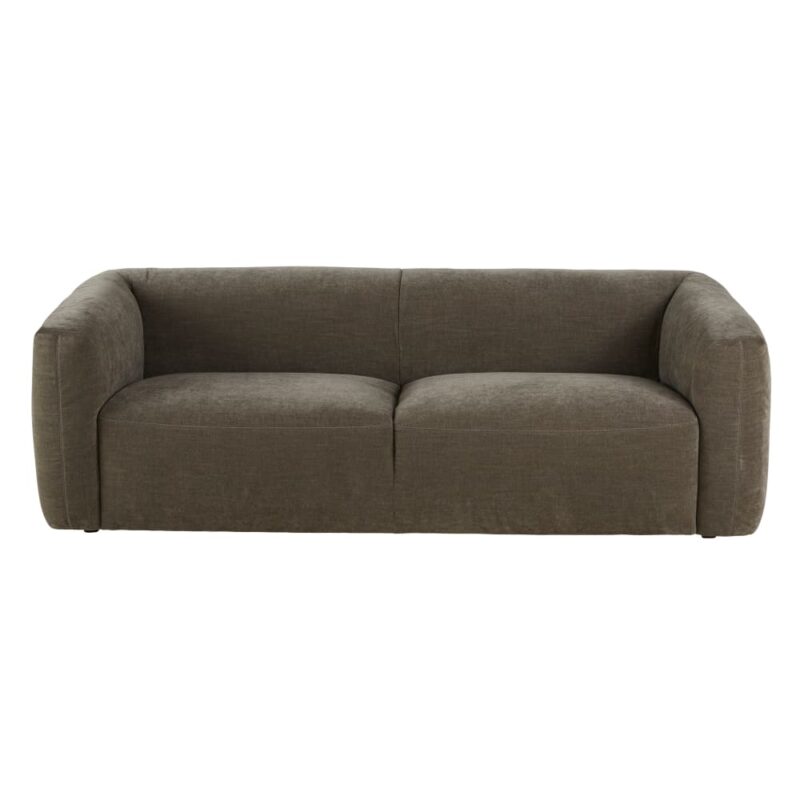 Canapé Jiggy Maisons Du Monde : un 3 places velouté vert de gris qui joue la carte du contemporain accessible - Canapé Maisons du Monde