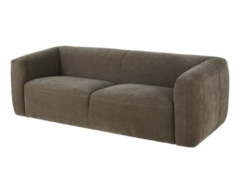 Canapé Jiggy Maisons Du Monde : un 3 places velouté vert de gris qui joue la carte du contemporain accessible - vue détaillée