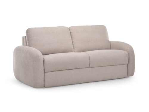 Canapé Kenan Bobochic : un convertible express 3 places en bouclette beige taillé pour un usage quotidien - vue détaillée