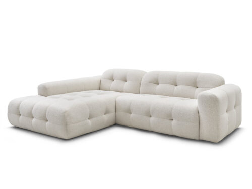 Canapé Laura Bobochic : un canapé d'angle 3 places en tissu chiné pour les salons qui veulent du caractère sans excès - vue détaillée