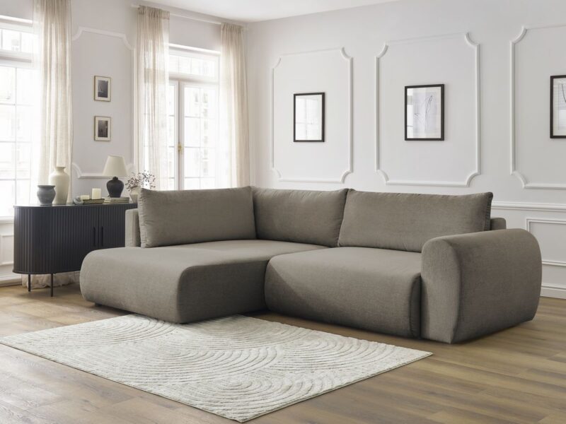 Canapé Lucien Bobochic : un angle gauche convertible avec coffre pour salon moderne - Canapé Bobochic