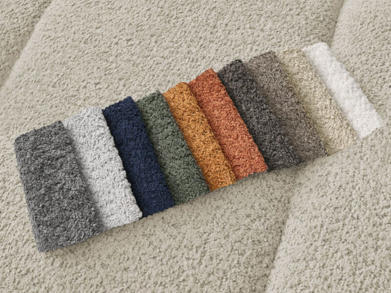 Canapé Pamira Bobochic : un angle gauche 4 places en bouclette beige qui joue la carte du confort moelleux - Canapé Bobochic