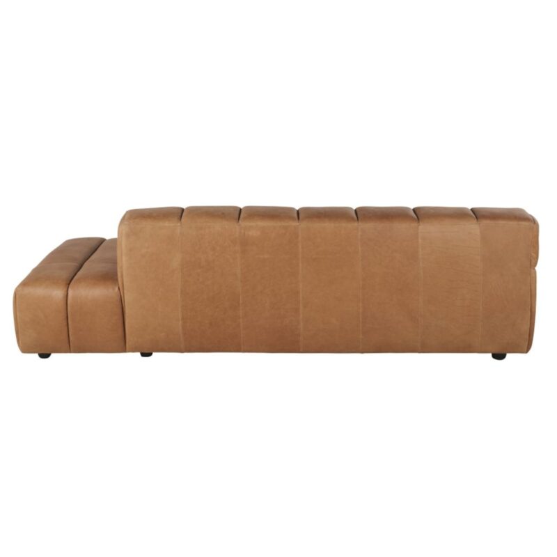 Canapé Snoop Maisons Du Monde : un 3/4 places en cuir caramel aniline qui joue la carte du caractère - Canapé Maisons du Monde