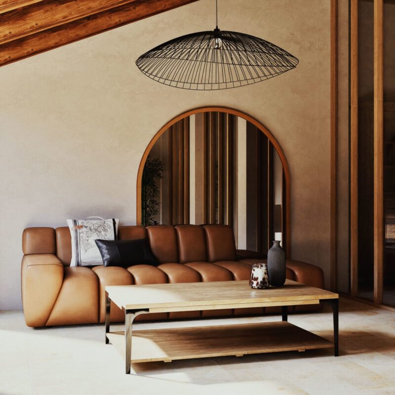 Canapé Snoop Maisons Du Monde : un 3/4 places en cuir caramel aniline qui joue la carte du caractère - Canapé Maisons du Monde