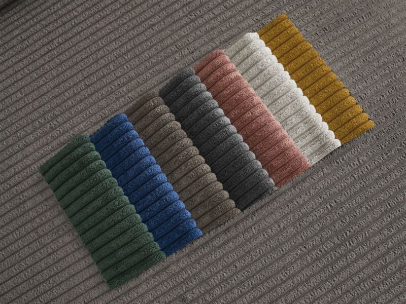 Canapé Tina Bobochic : un 2 places droit en velours côtelé taupe pour les petits salons avec du caractère - Canapé Bobochic