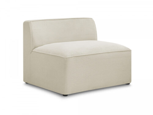 Chauffeuse Rousseau Bobochic : un module 1 place en velours côtelé beige pour compléter un canapé modulable - vue détaillée