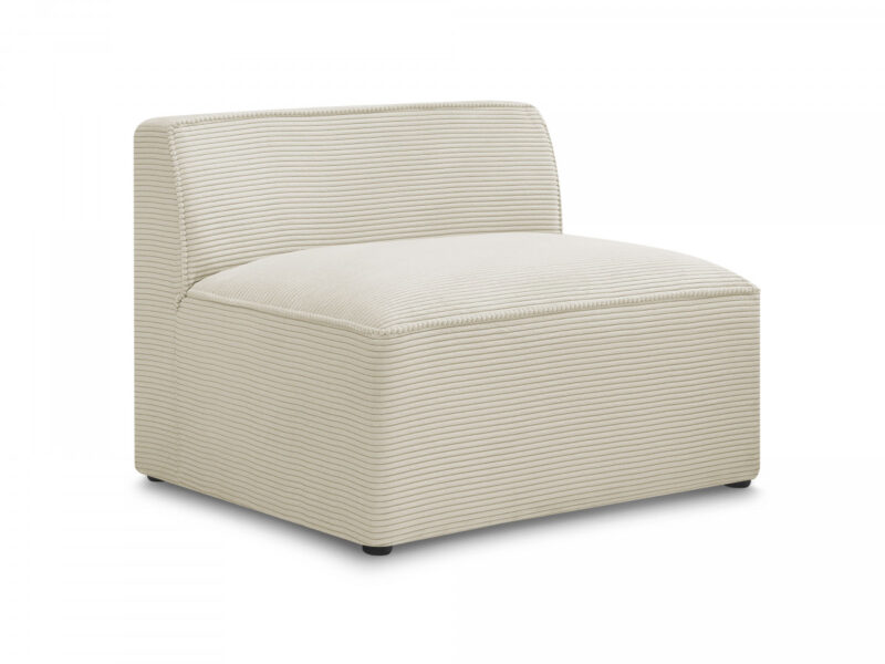 Chauffeuse Rousseau Bobochic : un module 1 place en velours côtelé beige pour compléter un canapé modulable - Canapé Bobochic