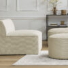 Chauffeuse Rousseau Bobochic : un module 1 place en velours côtelé beige pour compléter un canapé modulable - Canapé Bobochic