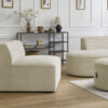 Chauffeuse Rousseau Bobochic : un module 1 place en velours côtelé beige pour compléter un canapé modulable - Canapé Bobochic