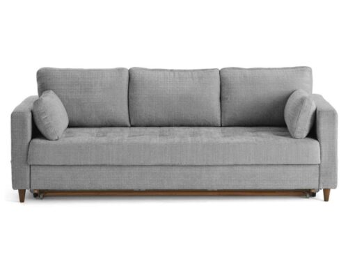 canapé convertible 3 places Lisa Design Anna (velours texturé, gris) - CoteCanape.fr