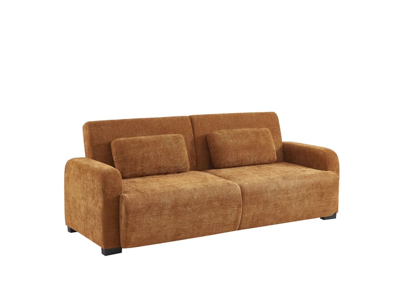Banquette Vita Conforama : un clic clac terracotta polyvalent pour les petits espaces urbains - Canapé Conforama