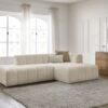 Canapé Annecy Bobochic : un angle droit en bouclette beige pour les salons qui veulent du caractère - Canapé Bobochic