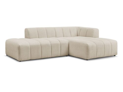 Canapé Annecy Bobochic : un angle droit en bouclette beige pour les salons qui veulent du caractère - vue détaillée