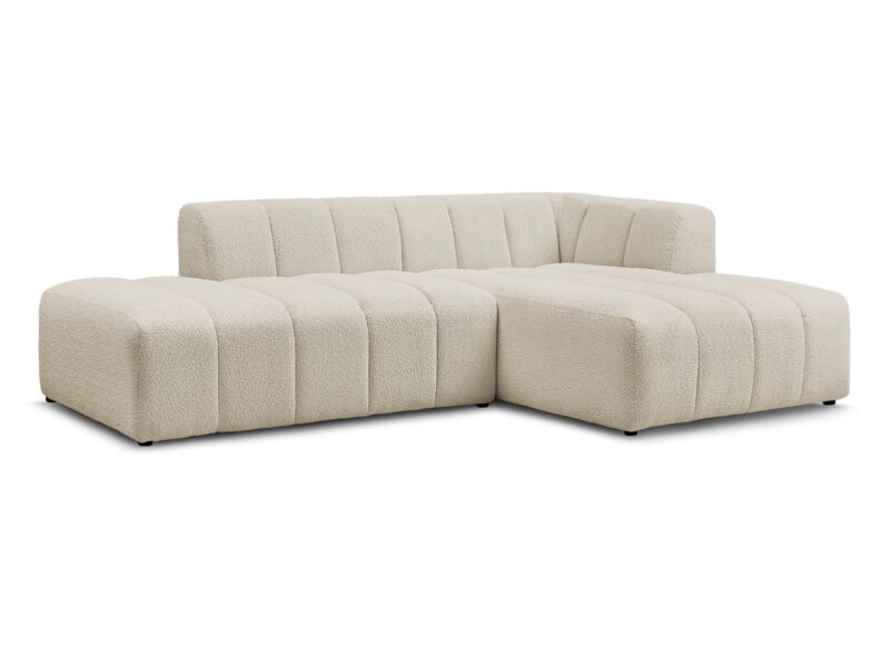 Canapé Annecy Bobochic : un angle droit en bouclette beige pour les salons qui veulent du caractère - Canapé Bobochic