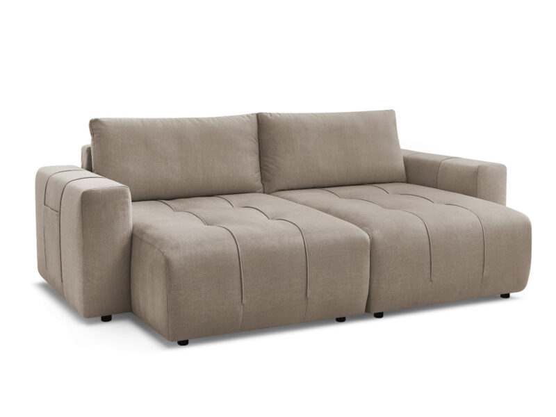 Canapé Arsène Bobochic : Test et avis du canapé 4 places droit en velours taupe avec assise profonde pour les amateurs de confort majestueux - Canapé Bobochic